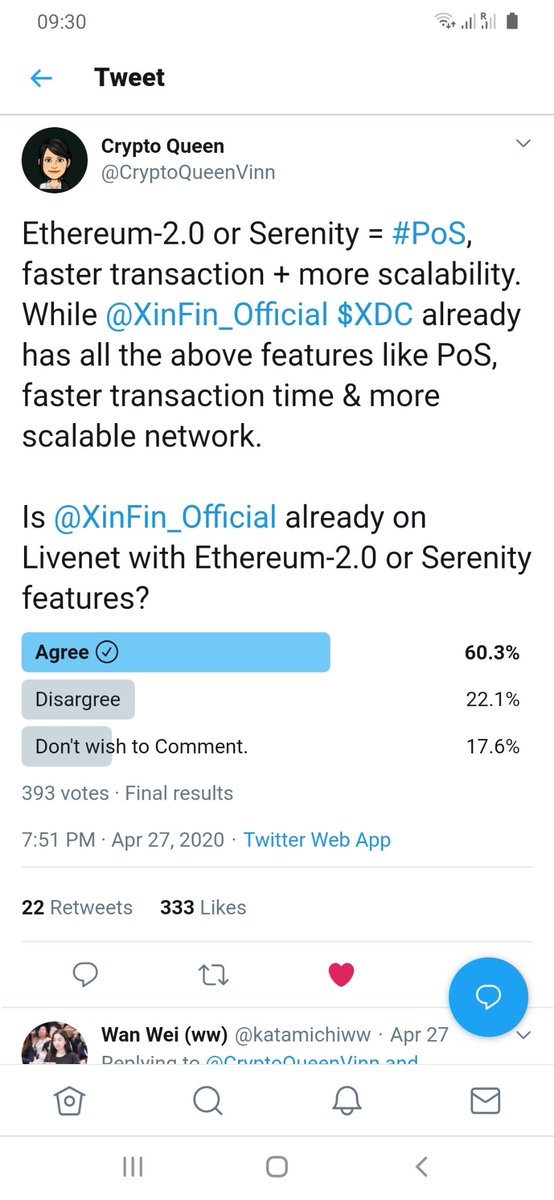 riteshkakkad's tweet photo. #TwitterPoll Results:

@XinFin_Official $XDC Livenet already have most of the feature of upcoming update of the #Ethereum2 / #Serenity 

60.3% Agree vs  22.1% Disagree. 

https://t.co/RA4bMlyNtw

#ProofofStake #Ethereum  #network #smartcontracts #EthereumUpdate #Blockchain https://t.co/WnQFvPXzvZ