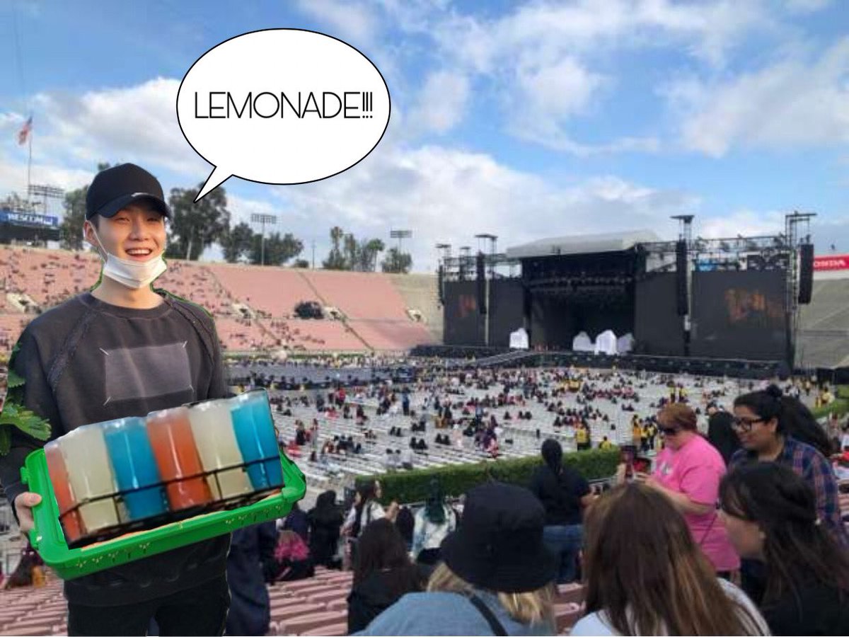 yoongi as the rosebowl lemonade guy