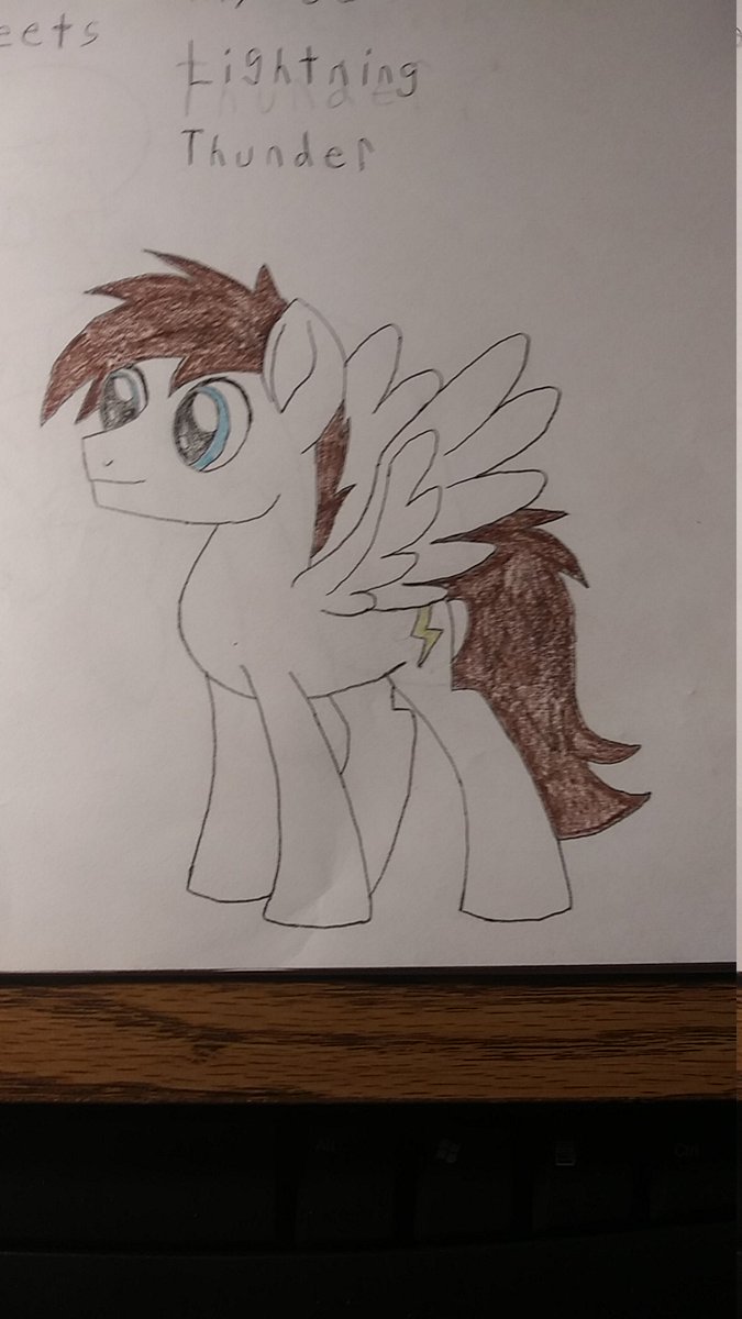 Jordan36128556's tweet photo. Here is a drawing of my oc Lightning Thunder thanks for the panel @MidPrem https://t.co/Icu4ucuARF