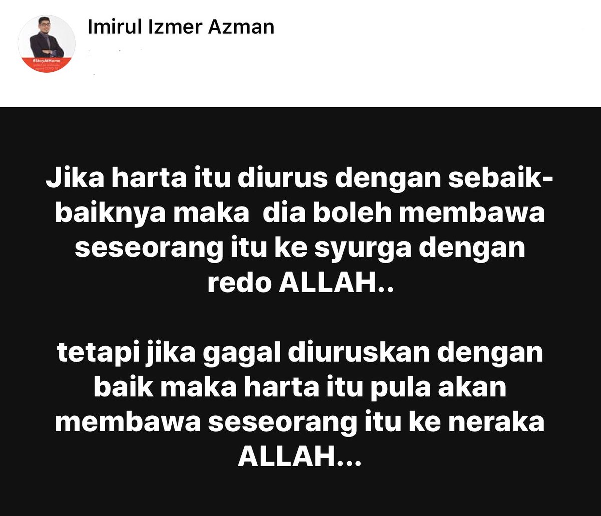 ImirulA's tweet photo. Jom urus harta dengan sebaik-baiknya https://t.co/kxXoSm8tnE