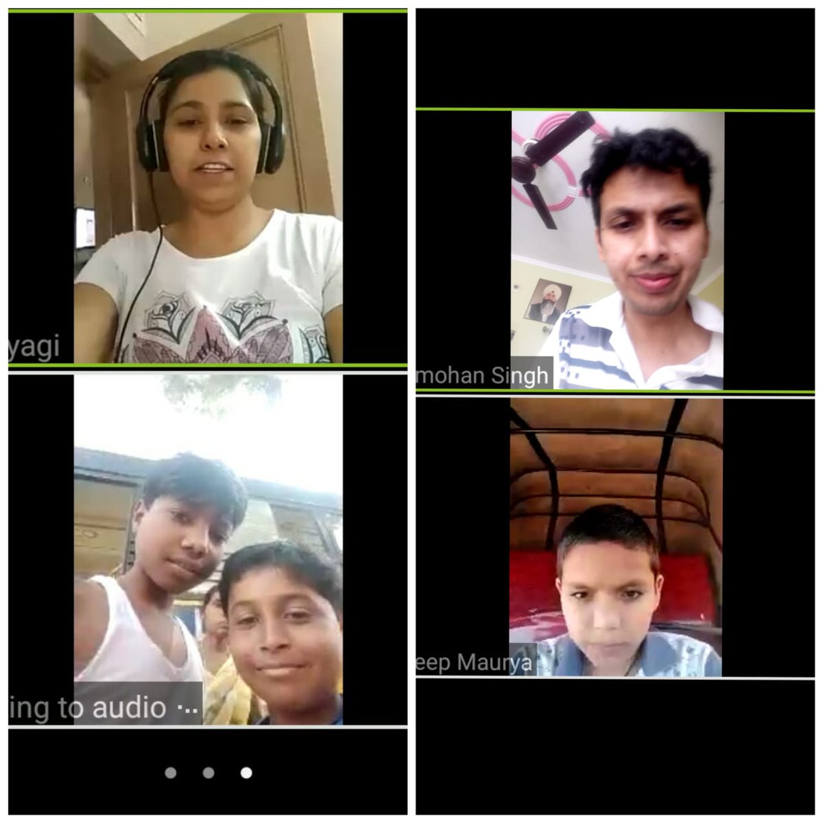 Bridging digital gap in rural areas @NavjyotiIF. The excitement in the kids is magical while the child in second pic figured out better connectivity in his father's auto parked at his house. #bridgingdigitalgap #letsgettechie #DigitalIndia #onlinelearning #FightCOVID19 #edtech