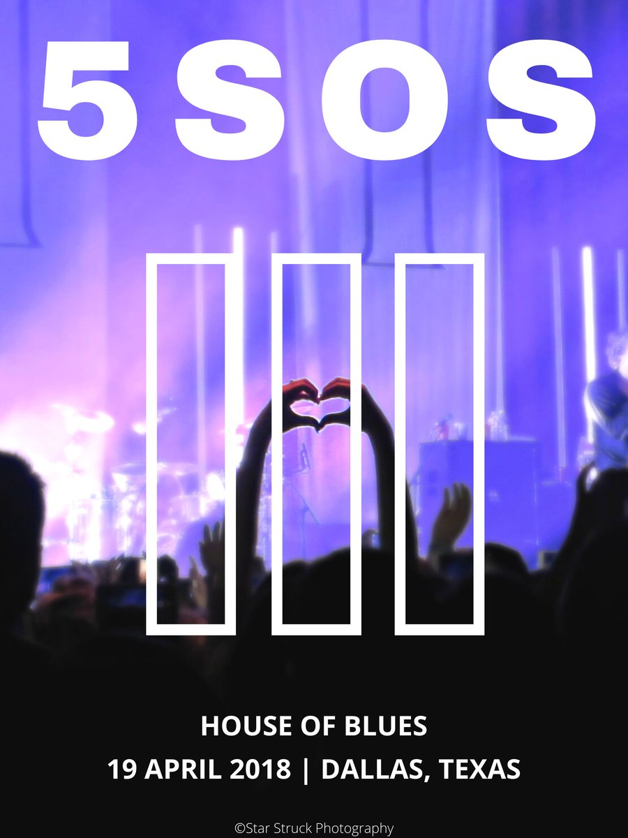 StrStrckPhoto's tweet image. Concert Poster #3 || 5SOS3 Tour
@5SOS @Luke5SOS @Michael5SOS @Ashton5SOS @Calum5SOS #5SOS3 #5SOS3Dallas #5SOS