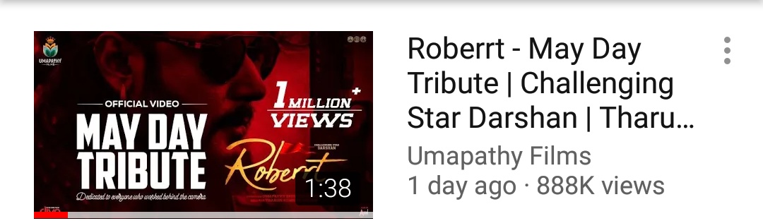 DBossTrends's tweet photo. Yes, #RoberrtMakingVideo has reached 1M+ views 😎

Completes 1M Real Time views in almost 24 hours 😎

1M in a completely new channel with 0 subscribers 3 days back, capacity of #Boss mass fans 😎

#Roberrt 

https://t.co/ikTKoCZnaq https://t.co/Rb5JQdGEHh