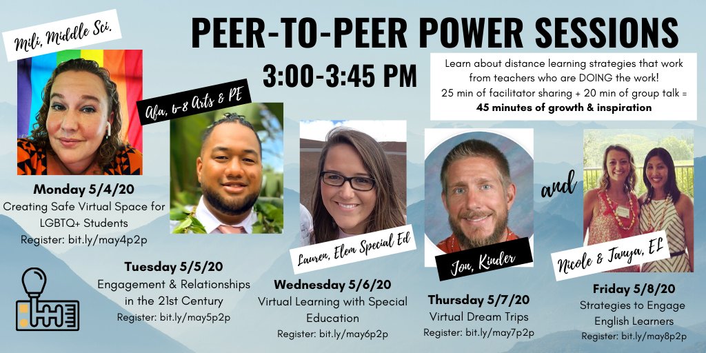 Kristen Lum Brummel, NBCT (@kristenbrummel) on Twitter photo A total of 414 educators representing 136 different Hawaii schools/offices have participated in our <a href="/HIDOE808/">Hawai‘i Public Schools</a> Peer-to-Peer sessions in the past 3 weeks. AMAZING!
Next week's sessions are all about connecting with & supporting ALL of our keiki. 💚
Register: bit.ly/808powersessio… A total of 414 educators representing 136 different Hawaii schools/offices have participated in our <a href="/HIDOE808/">Hawai‘i Public Schools</a> Peer-to-Peer sessions in the past 3 weeks. AMAZING!
Next week's sessions are all about connecting with & supporting ALL of our keiki. 💚
Register: bit.ly/808powersessio…