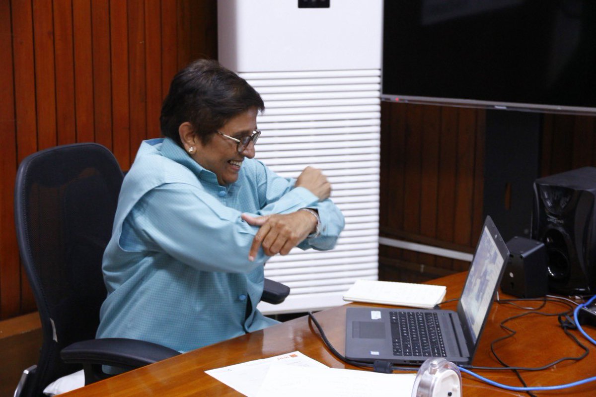 thekiranbedi's tweet photo. Gave an ‘e-hug’ at the end of my webinar today with the Indian Principals Network @IPNINDIA 
Time for all to start afresh and unlearn to learn! 
@yadavgaurava @HRDMinistry  #ipnvirtualconclave #ipn2020 https://t.co/6Gjk0Hz3yD