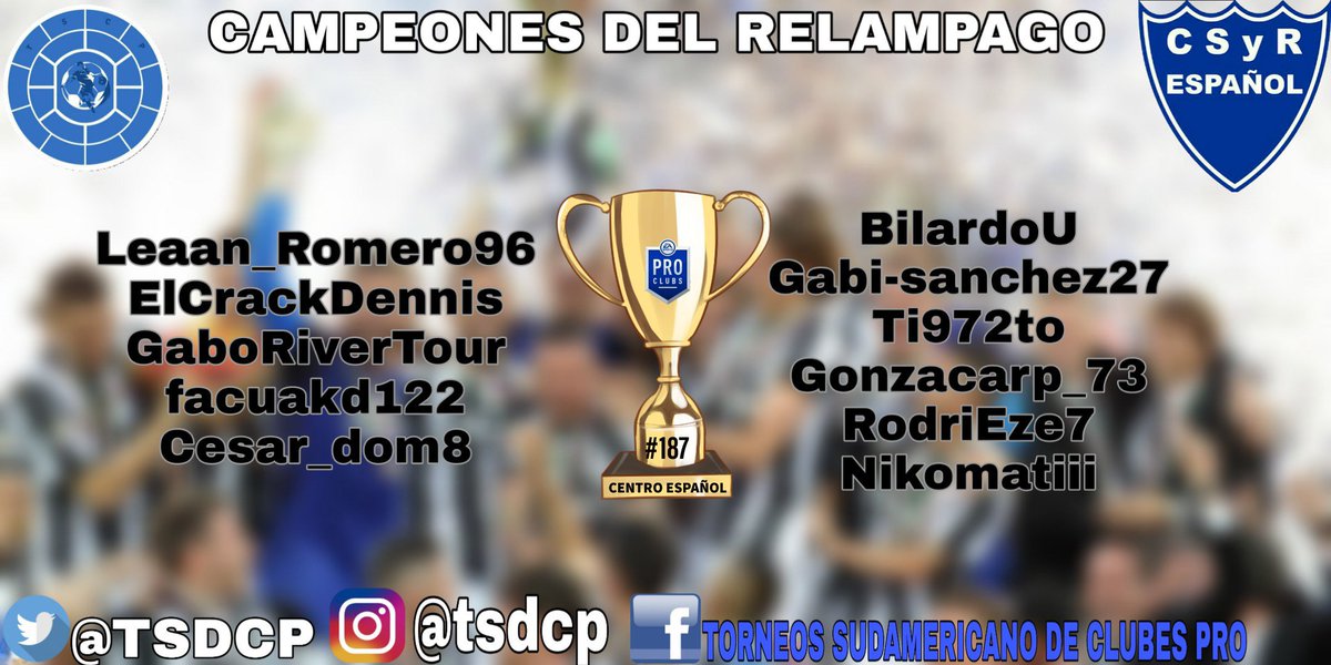 Queremos felicitar a <a href="/CentroEsports/">Centro Español eSports (Desde🏡)</a> por salir bicampeones 🏆🎖️ del relámpago TSDCP y así obtener su sexto título de los relámpagos <a href="/TSDCP/">⚡RELÁMPAGOS TSDCP⚡</a>
