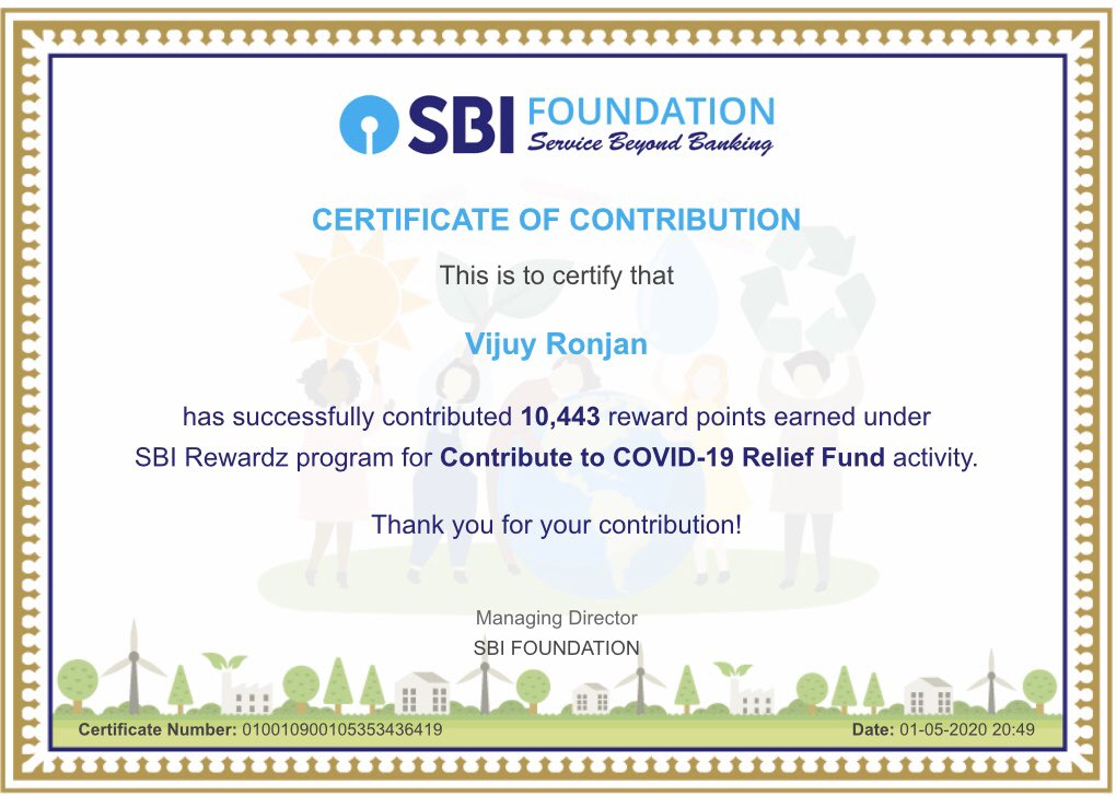 VijuyRonjan's tweet image. Very convenient to redeem and donate to SBI Foundation. I did it through YONO only. Thanks SBI YONO for ease of banking. #StaySafe #GoDigital and use #SBIYONO - Banking &amp;amp; Lifestyle dono.