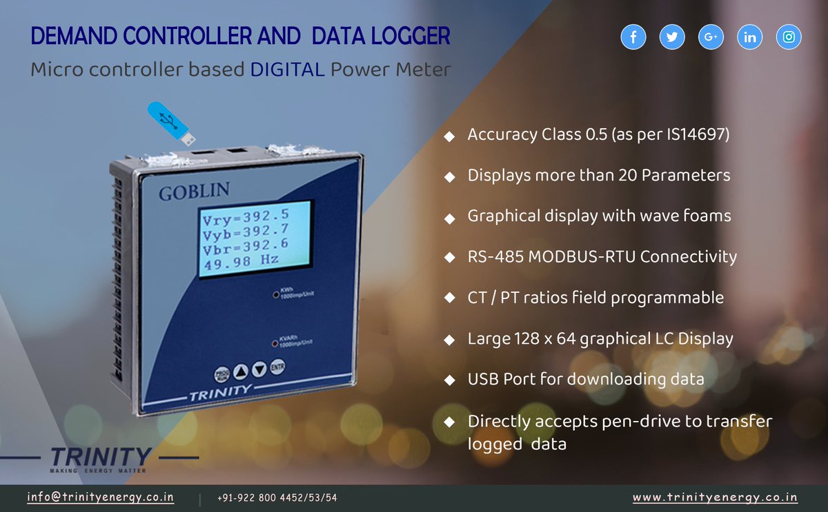 trinityenergy_'s tweet photo. A micro-controller based digital power meter GOBLIN with has two serial ports: USB port and RS485. RS485 supports MODBUS RTU protocol for connections to EMS/SCADA.
-- Read more @ https://t.co/645H6EuRIe
#goblin #microcontroller #digitalpowermeter #trinityenergysystems https://t.co/6LEfqCxLRs