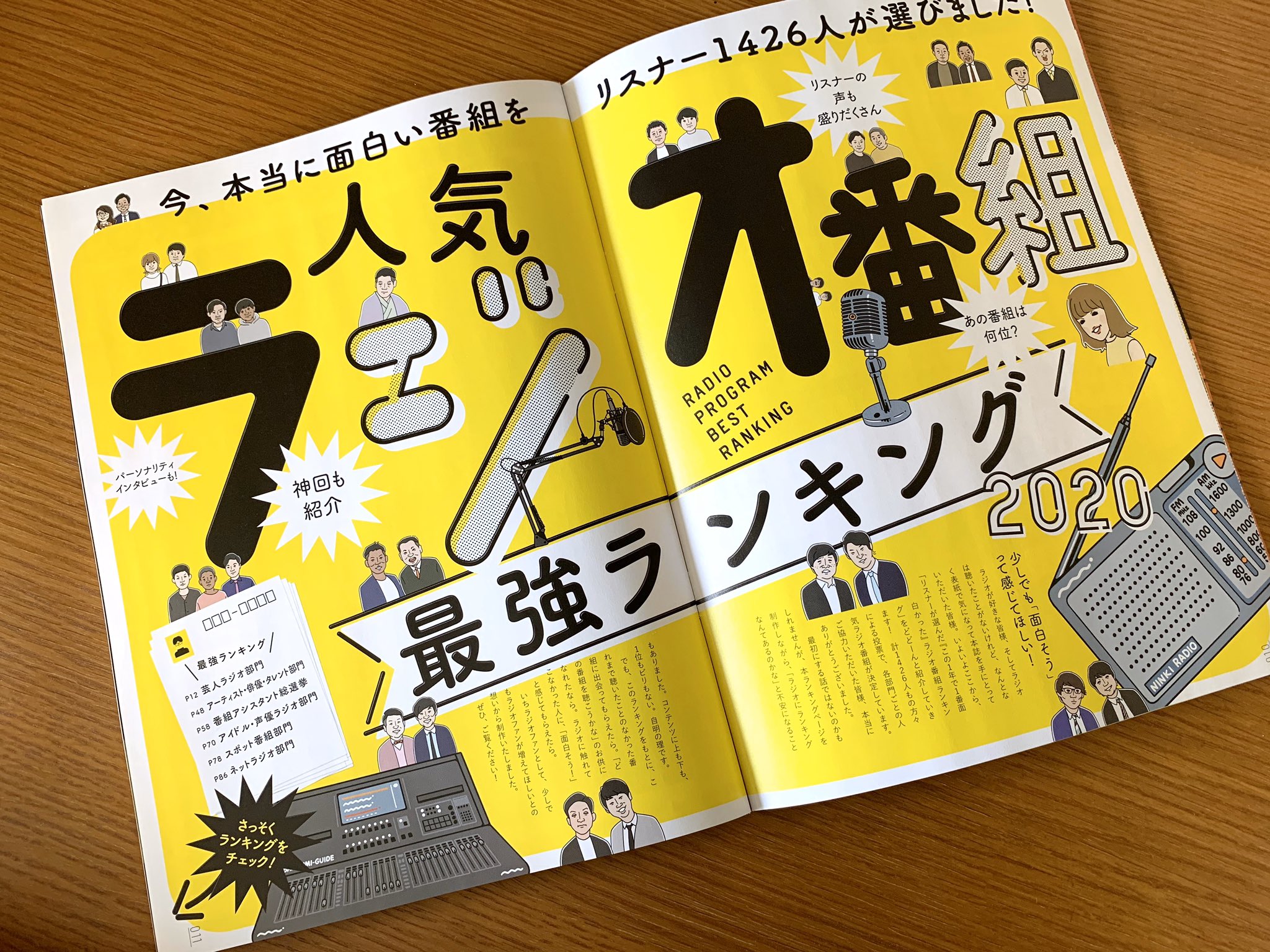 サンノ イラスト デザイン V Twitter 人気ラジオ番組完全ガイド 配達がのんびりでうずうずしてたけど 届いた ラジオ情報が盛りだくさんでページをめくるのが楽しいです 写真もかっこいい 私はリスナー座談会の似顔絵と ラジオやマイクなどのイラストを サンノ イラスト デザイン V Twitter 人気ラジオ番組完全ガイド 配達がのんびりでうずうずしてたけど 届いた ラジオ情報が盛りだくさんでページをめくるのが楽しいです 写真もかっこいい 私はリスナー座談会の似顔絵と ラジオやマイクなどのイラストを