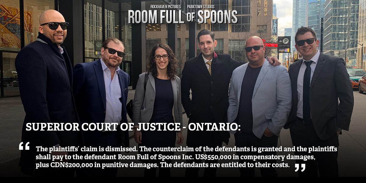 RoomFullofSpoon's tweet photo. @davechensky #Documentary filmmakers vindicated in Copyright Infringement lawsuit about The Room - Tommy Wiseau’s claim dismissed - Complete Reasons for Judgment here: https://t.co/o5IuKAP3tG - #RoomFullofSpoons #Documentary #Justice https://t.co/DB3SdMKkzS