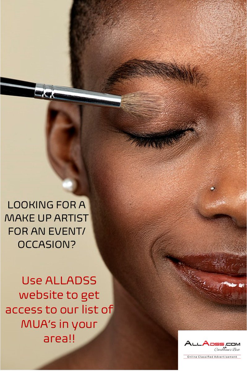 all_adsstt's tweet photo. Need an experienced Makeup Artist?

Check ALLADSS website for a list of MUA’s nationwide.

Need to get advertising for your business, create an account at https://t.co/ptJj6wLugA today.
 
#alladss #makeup #mua  #event #occasions #createaccount #onlineadvertising #onlinedirectory https://t.co/uXyLUQm3HP