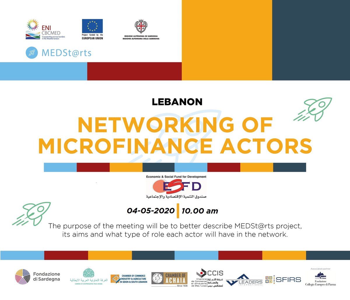 ‼️ Networking of Microfinance Actors ‼️ 
 Online Meeting Event 

bit.ly/3aUOeiZ

#GOMED  #mednow #mediterranean #medstarts #Lebanon 
#Italy #greece #tunisia #palestine

<a href="/MEDStrts1/">MEDSt@rts</a> @ENICBCMed