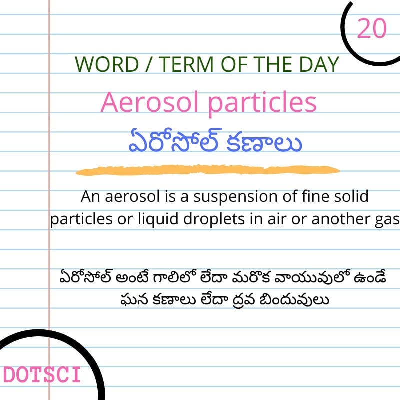 dot_sci's tweet photo. #aerosol #particlematter #suspension #awareness #chemistry #air #bilingual #dictionary #dotsci #didyouknow #education #explore #english #indianscicomm #india #regional #sciencebeyondlanguage #scienceliteracy #sciencecommunication #scicomm #science #telugu #telugumedium #what https://t.co/utptjLFW8n