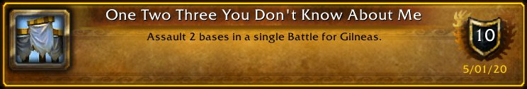 SnackDiggy's tweet image. I just earned the [One Two Three You Don't Know About Me] Achievement! #Warcraft