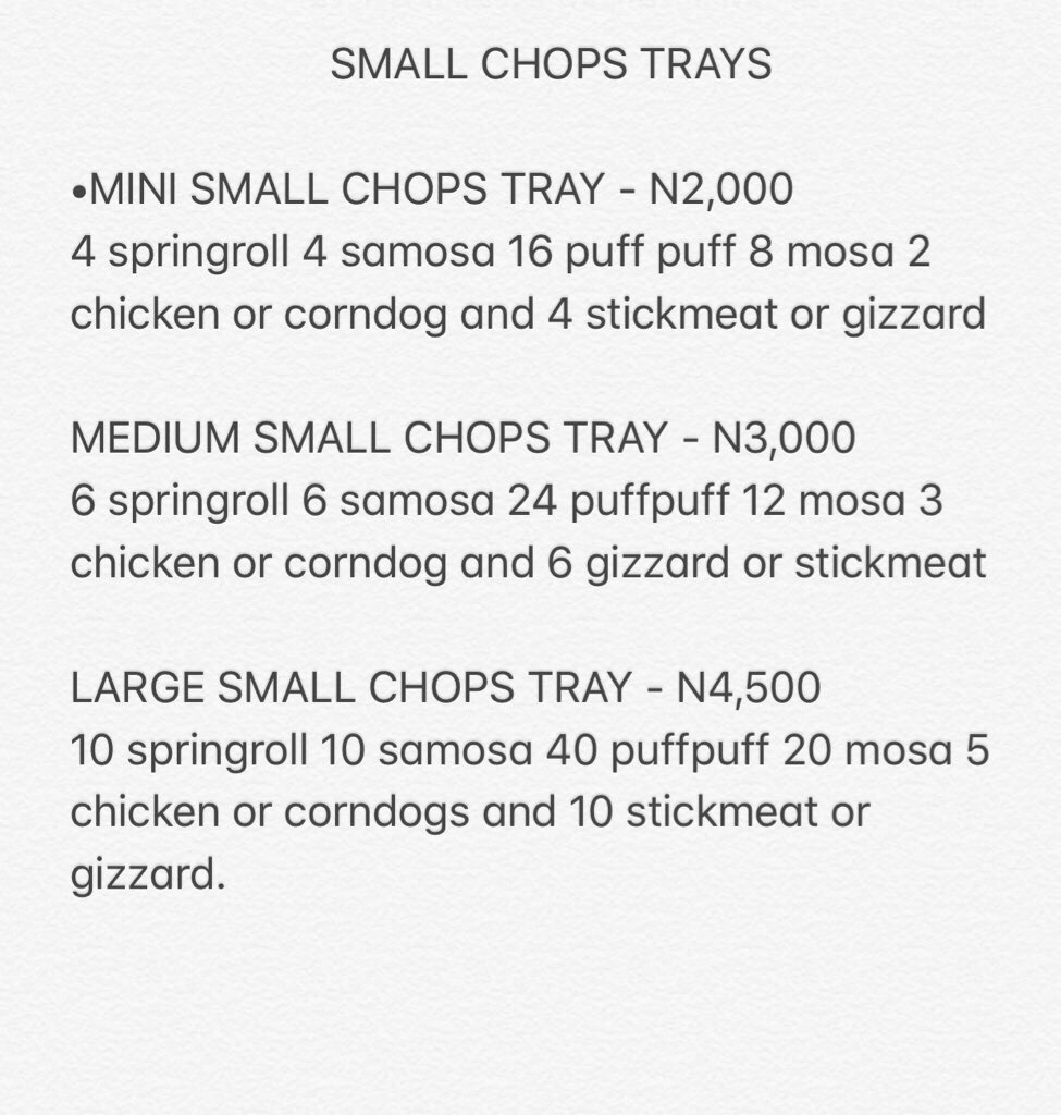 THE IBADAN FOOD PLUG🔌 on Twitter "Our small chops plates and tray