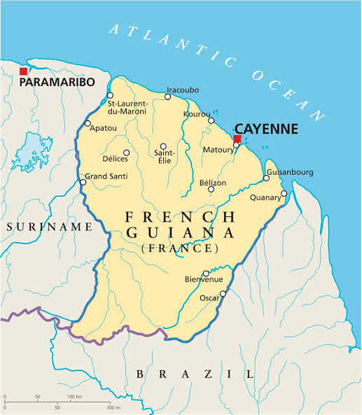 107. Tahukah kalian bahwa wilayah Prancis berbatasan dengan Brazil?