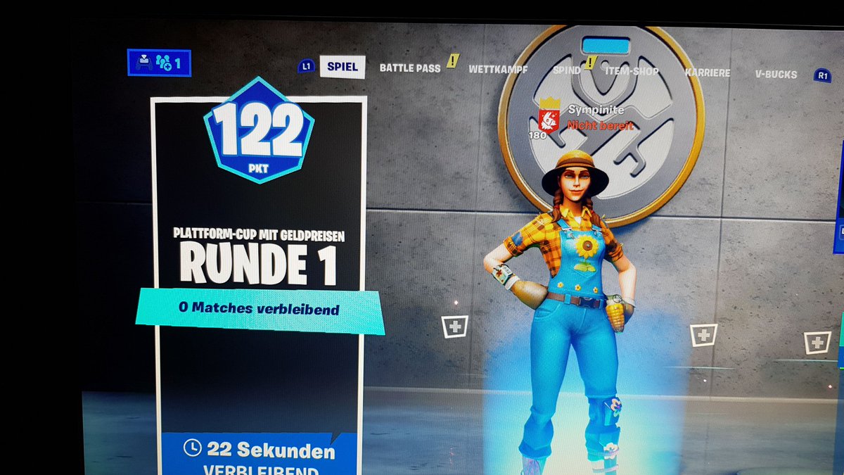 Sympinite's tweet image. 122 Punkte und obere 6% Europas. Das erste Turnier nach längerer Zeit war doch recht erfolgreich. Nächste Woche werden dann die Top 100 in Angriff genommen ;-)

#Fortnite #Turnier #Playstation