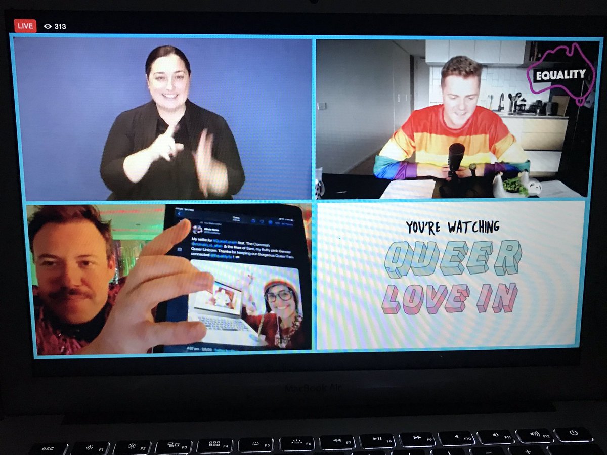 OliviaNoto's tweet photo. Naww I feel famous! Thanks @breko and @TomCBallard and everyone @EqualityAu for such a fun virtual queer show at #QueerLoveIn ๐ณ๏ธโ๐โค๏ธ๐งก๐๐๐๐๐ณ๏ธโ๐ https://t.co/TP3Jjzfx5N