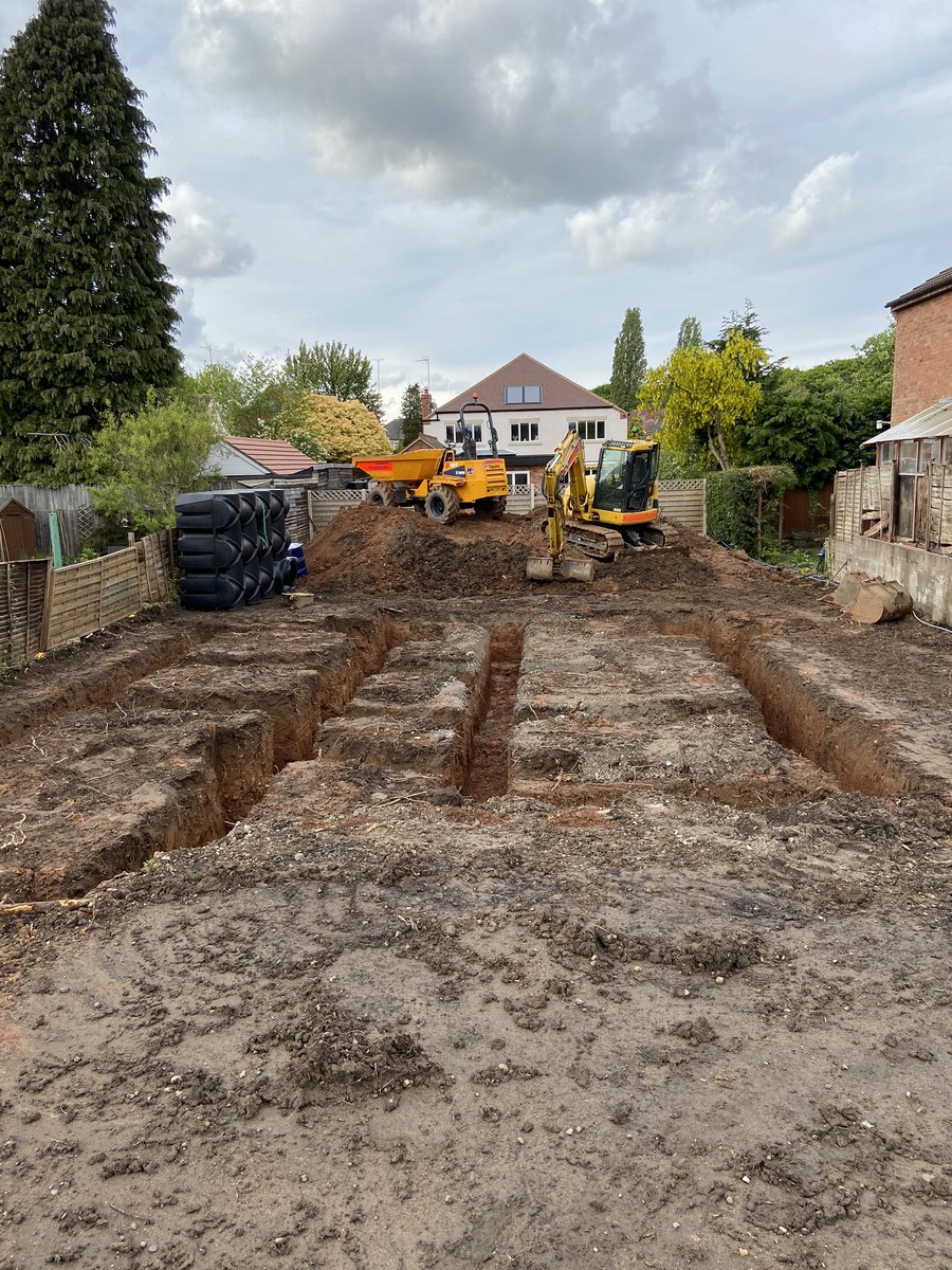 Days 2 to 4
Digging out the foundations and taking delivery of the rainwater harvesting tank, it’s huge.
