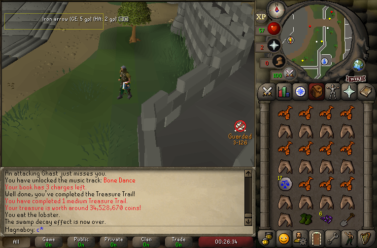 Magnaboyy's tweet photo. got ranger boots on my FIRST medium clue on dmm wtf https://t.co/LM0kDAln88