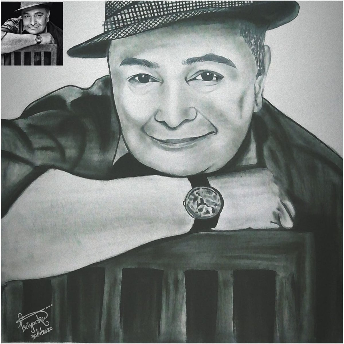 SDGOTI's tweet photo. @ranbirrk My pencile sketch art for the sad diminish of ur dad @chintskap https://t.co/f5FDagJ1lI