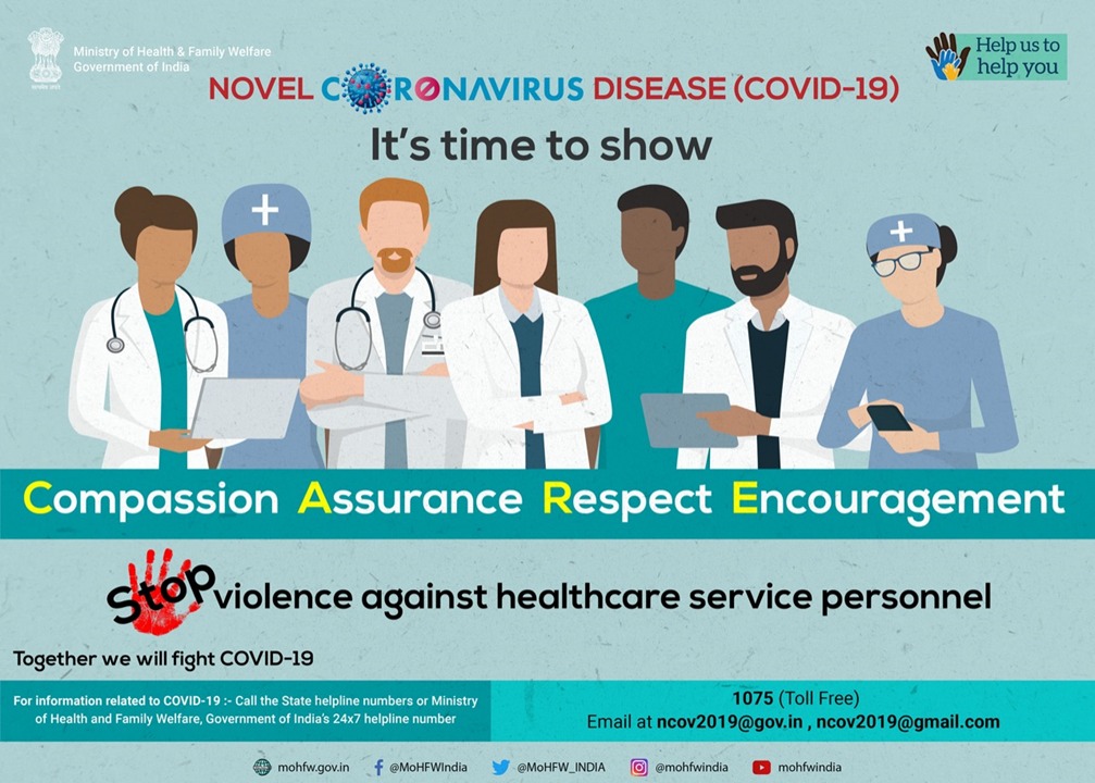 #IndiaFightsCorona:

Let us acknowledge the work of our healthcare service personnel and remind ourselves of the critical role they play in keeping the world healthy. 

#CoronaOutbreak #SwasthaBharat  #HealthForAll #Lockdown3