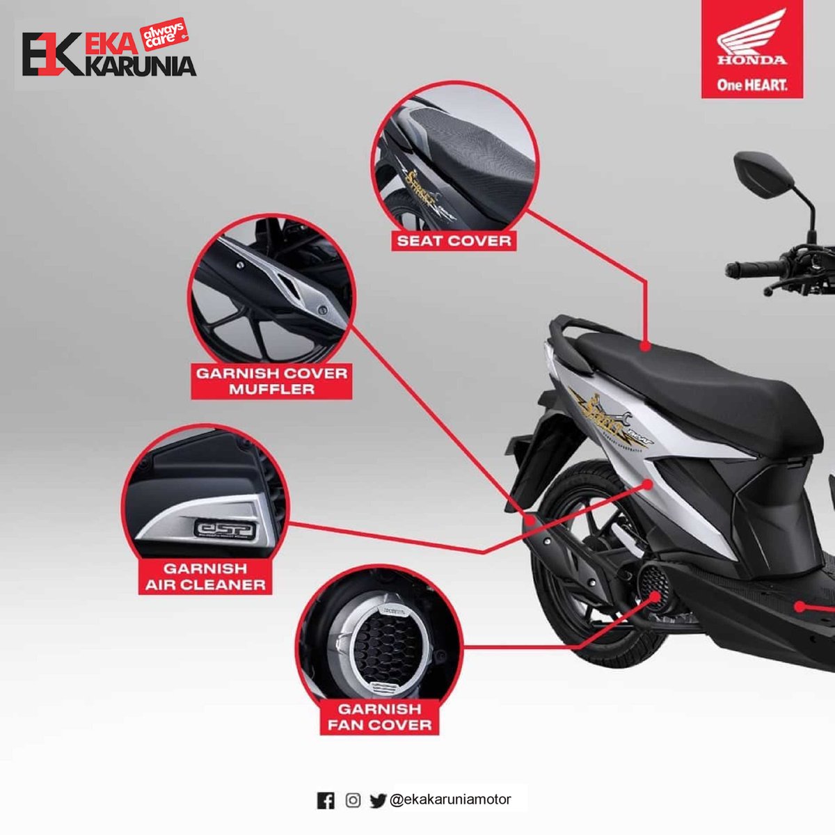 EkaKaruniaMotor's tweet photo. Untuk mempercantik beat sobat eka biar lebih nge-beat lagi 😎
.
Beragam aksesoris yang tentunya tidak akan menghanguskan garansi motor kesayangan sobat 🛵
.
Yuk kepoin harga2nya langsung chat WA ke ahass kami di 0857-3522-4848 📞 https://t.co/x0UYf6xyYO