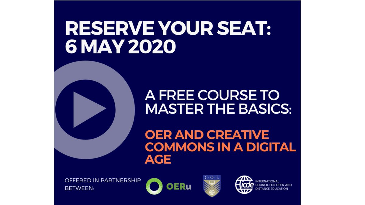 Wow interest in our free course starting next week on #OER and <a href="/creativecommons/">Creative Commons</a> licensing continues to grow with 1700+ participants. There is still time to sign up and join us or share the gift of knowledge with a friend: oer.nz/icdelida103-03…