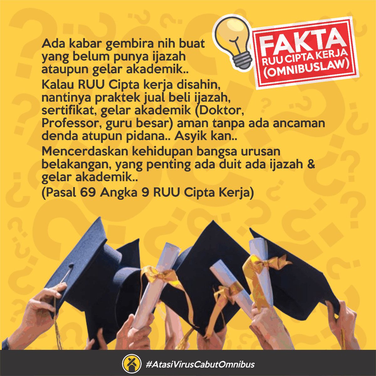 FraksiRakyat_ID's tweet photo. Eh gimana?

Selamat #Hardiknas2020, pendidikan bertujuan membuat manusia menjadi manusia merdeka!

#AtasiVirusCabutOmnibus https://t.co/t1QDN2EkAT