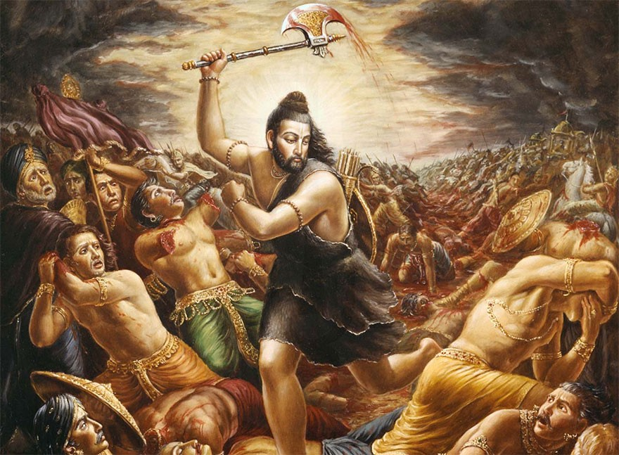 MakrandParanspe's tweet photo. #परशुराम_जयंती The moral of the story: those who live by the sword will die by the axe? Excessive &amp; immoral use of violence will be countered, if required, with even greater violence to re-establish dharma. @davidfrawleyved https://t.co/tk7NBxXU2i