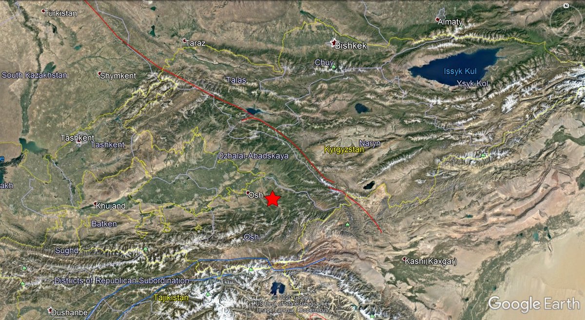 earthquakevt's tweet photo. ⚠️#Kyrgyzstan🇰🇬: A mild #earthquake of magnitude mb=4.1, was registered at 19 KM NW of #Gulcha, oblast of #Osh. Depth: 10 KM.
More info: https://t.co/JgmlIvMUaG
Вы чувствовали это землетрясение?, Скажите нам!.
#EQVT,#жертитирөө,#Землетрясение,#seísmo,#sismo,#temblor,#terremoto. https://t.co/fAPOFVm61y