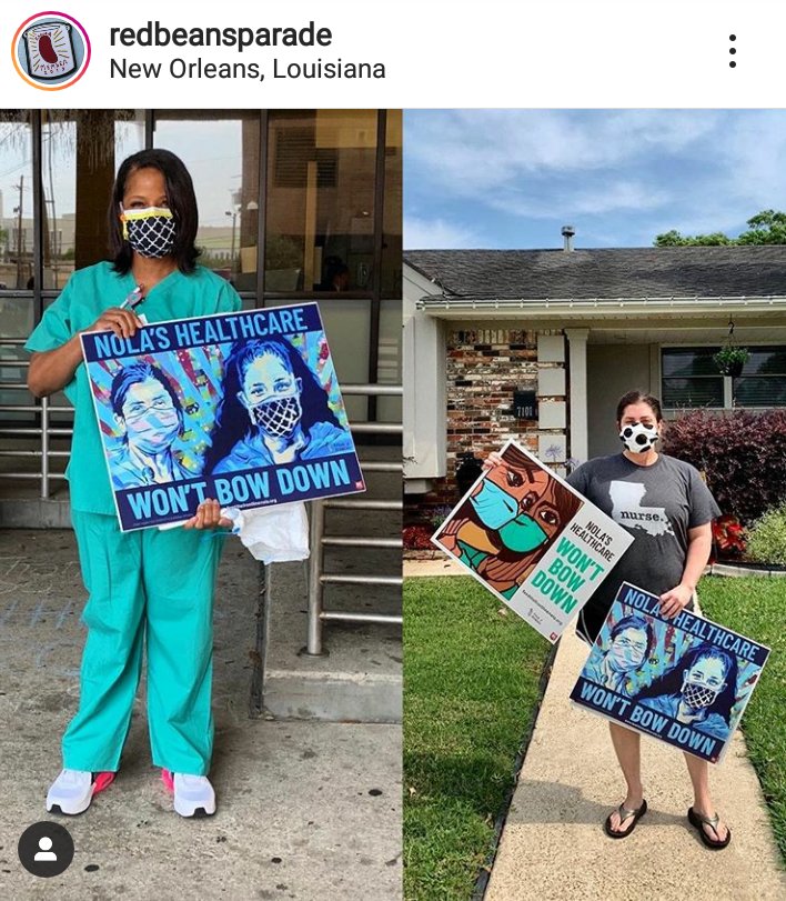 Haplessbeignet's tweet photo. #WontBowDown don't know how @KreweofRedBeans has these excellent signs. I saw a few nearby the other day😍 They are doing a fantastic job of feeding the frontline!
#feedthefrontline
#NOLATwitter
#NOLATogether https://t.co/hycTd38SF3
