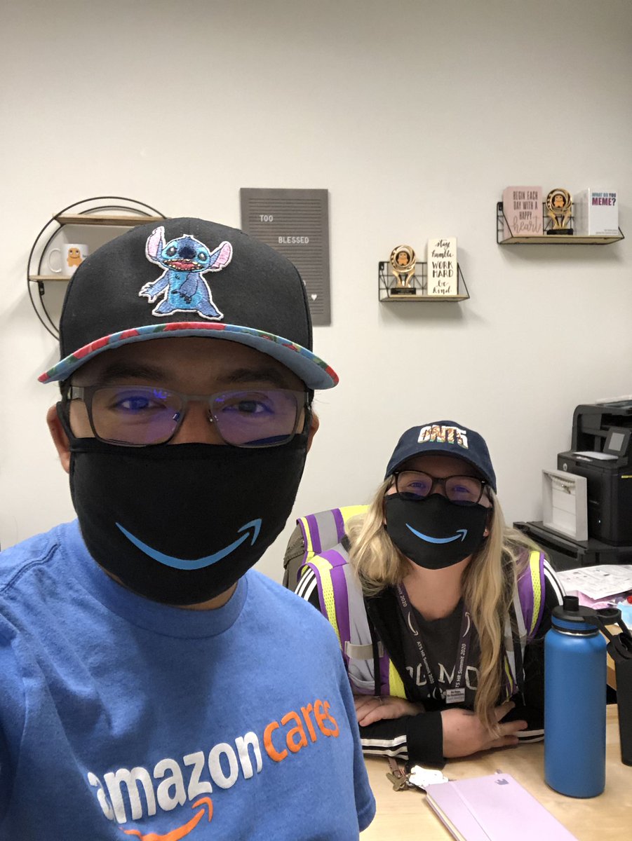 Who said you can’t smile with a mask on?  #Amazon #BehindTheSmiles #ONT5 #AmazonVestLife #COVID19
