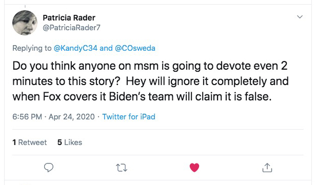 ThreadFor  @PatriciaRader7I'll answer your question about the  @CNN tape of Tara Reade's mother calling Larry King. @realDonaldTrump pulled a fast one as only HE can.