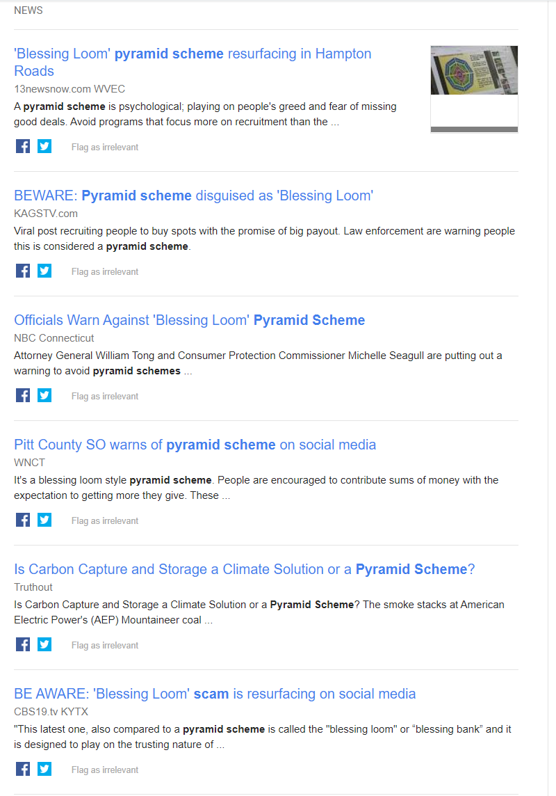 daveimok's tweet photo. I'm confused how all the #BlueLIvesMatter folks of twitter are now joining this #blessingloom #pyramidscheme claiming it's just about sharing money. Yo, but why aren't you listening to the cops now? It's all over my "pyramid scheme" Google alert. I don't need this clutter y'all. https://t.co/VNkebl3wir
