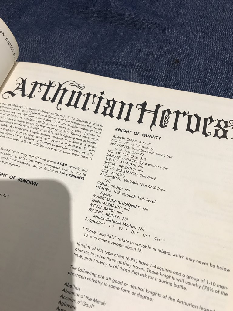 Arthurian Heroes! I am digging the fonts here. A for effort.