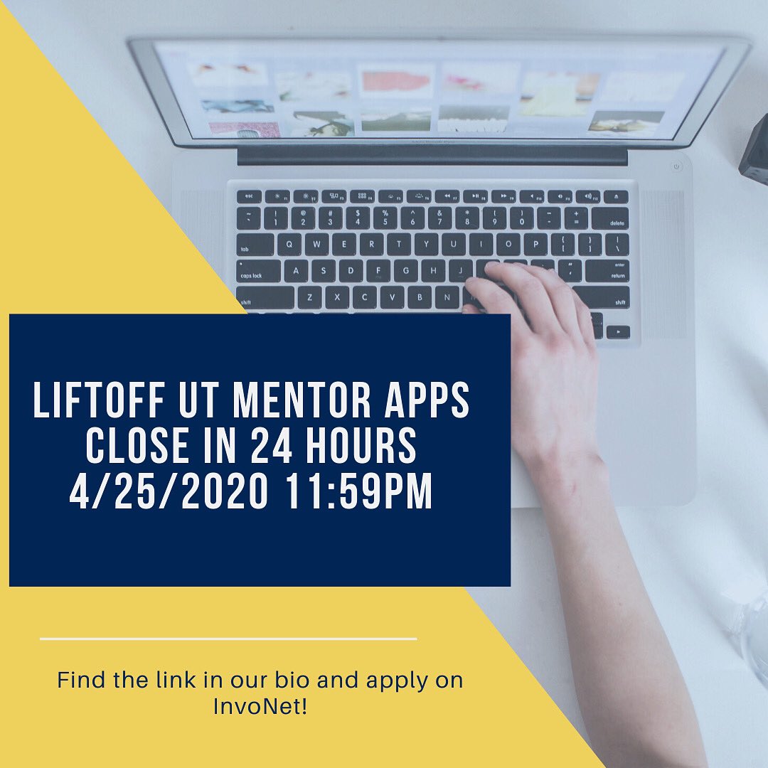 T-Minus 24 hours until our mentor applications CLOSE🤭 Apply today using the link in our bio to be a 2020-2021 LiftOff Mentor🤩🚀