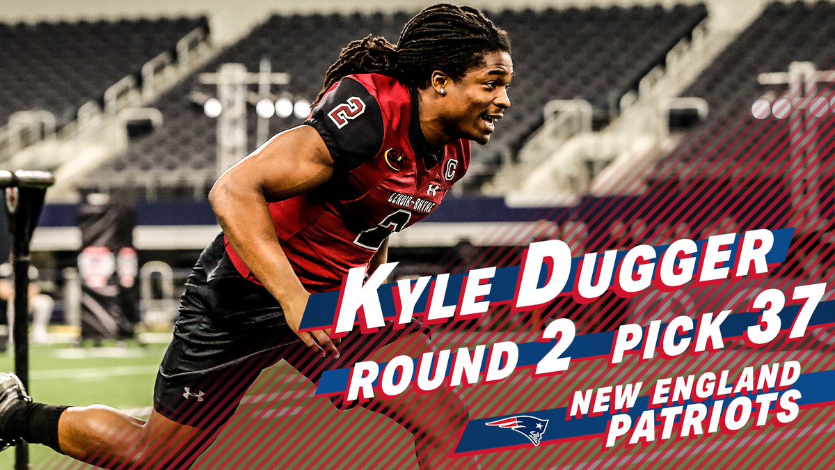 AllStar FB Challenge (@allstarfball) on Twitter photo Congrats to former <a href="/StateFarm/">State Farm</a> All-Star Football Challenge participant <a href="/KingDugg_3/">Kyle Dugger</a> on being selected No. 3β£7β£ overall by the <a href="/Patriots/">New England Patriots</a> in the 2020 #NFLDraft! Congrats to former <a href="/StateFarm/">State Farm</a> All-Star Football Challenge participant <a href="/KingDugg_3/">Kyle Dugger</a> on being selected No. 3β£7β£ overall by the <a href="/Patriots/">New England Patriots</a> in the 2020 #NFLDraft!