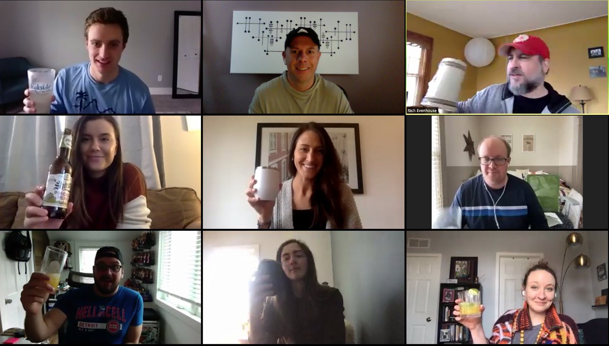 WelcomeToNext's tweet image. Happy 3rd Birthday #Cheers 🍻 from a few of us at the NextFest III: Zoomapallooza celebration.