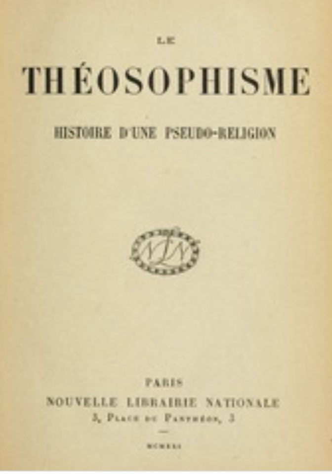 The second set of works came from his experience in occultist circles, encouraged by his  #traditionalist Catholic friends including Jacques Maritain (1882-1973) he critiqued  #Theosophy in La Théosophisme histoire d’une pséudo-religion 1921 and L’erreur spirite 1923 9/