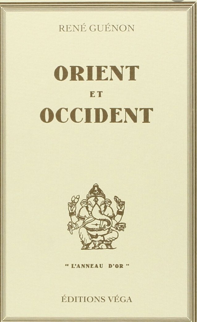 The third group were studies that established his conception of  #sacredscience and  #traditionalmetaphysics such as Orient et Occident 1924, Le roi du monde 1927, La crise du monde moderne 1927  http://classiques.uqac.ca/classiques/guenon_rene/orient_et_occident/orient_et_occident.html 10/