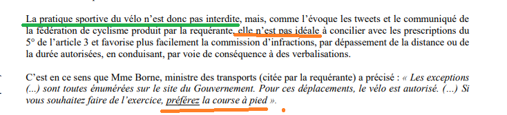 L'extrait suivant conforte l'interprétation que la  @FUB_fr a eu des propos de  @Elisabeth_Borne :"préférez la course à pied" est juste un conseil, rien de plusEt comme expliqué plus haut, tout le monde ne peut pas faire du jogging.  #basique