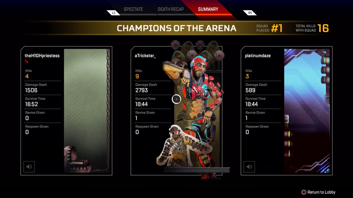 aTrickster_'s tweet photo. Ranked brings out the best of me :-) almost 3k damage 🥴
@PlayApex #apexlegends #mirage #squaded https://t.co/b9UbViaXF1