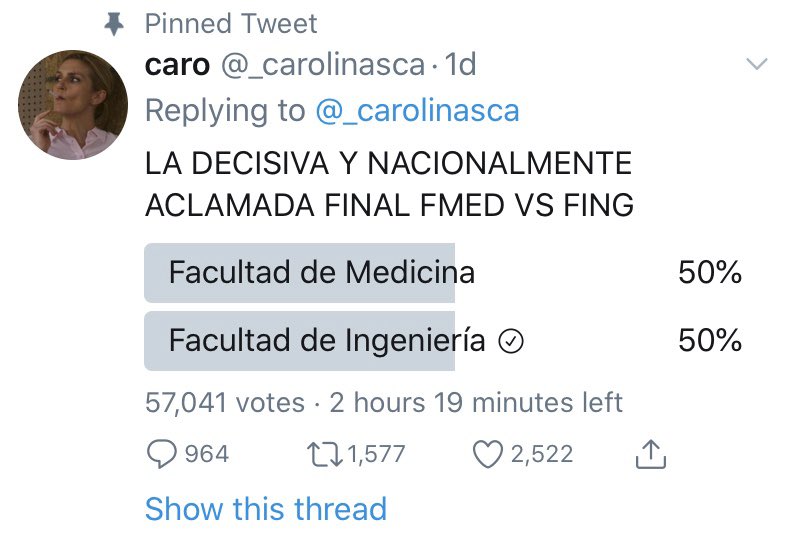 ermitani0's tweet photo. @_carolinasca #MundialUdelaR esta arreglado, empatados con nro impar de votos. Entiendo que a fmed se le pueda escapar el detalle pero a la Fing no eh... https://t.co/tWe5lrNCfb