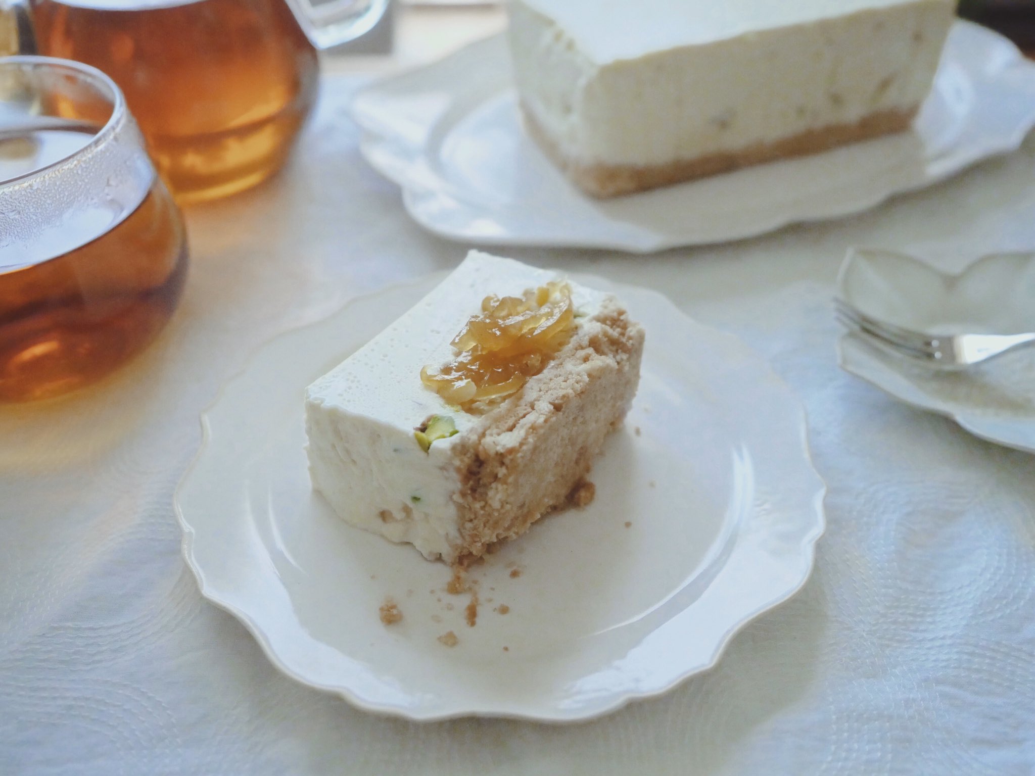 天国 日向夏とピスタチオのレアチーズケーキで朝からティータイム 天国 日向夏とピスタチオのレアチーズケーキで朝からティータイム