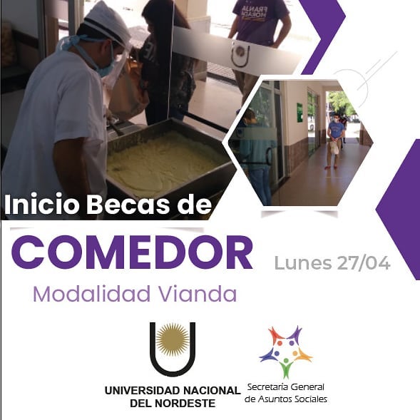 ➡️🗣 El día lunes 27 de abril los becarios podrán acceder al beneficio, de 11 a 13 horas.
No olvides:
📌Concurrir con DNI.
📌 Llevar recipiente.
📌Respetar las medidas solicitadas ante la situación de emergencia sanitaria.
⚠️ Consultas a: subdeasuntosestudiantilesartes@gmail.com