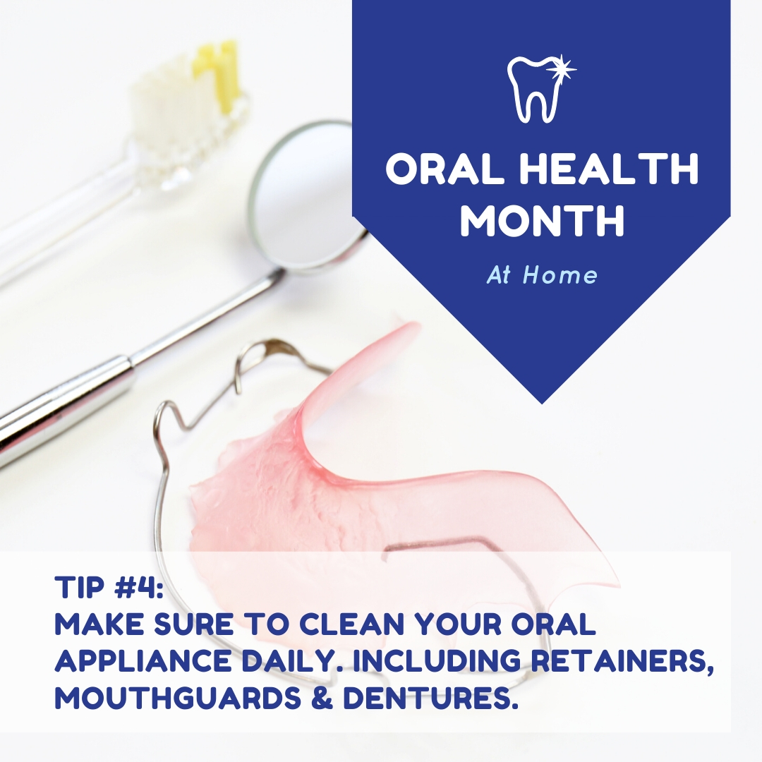 123_Dentist's tweet photo. April is Oral Health Month! Don't forget that cleaning oral appliances daily is important too! 😁 🦷
#oralhealthmonth #oralhealth #oralappliances #cleandaily #dentaltips #tips #cleansmiles #healthysmiles #brightsmiles #dentistry #123Dentist https://t.co/Vqx5QNAhlV