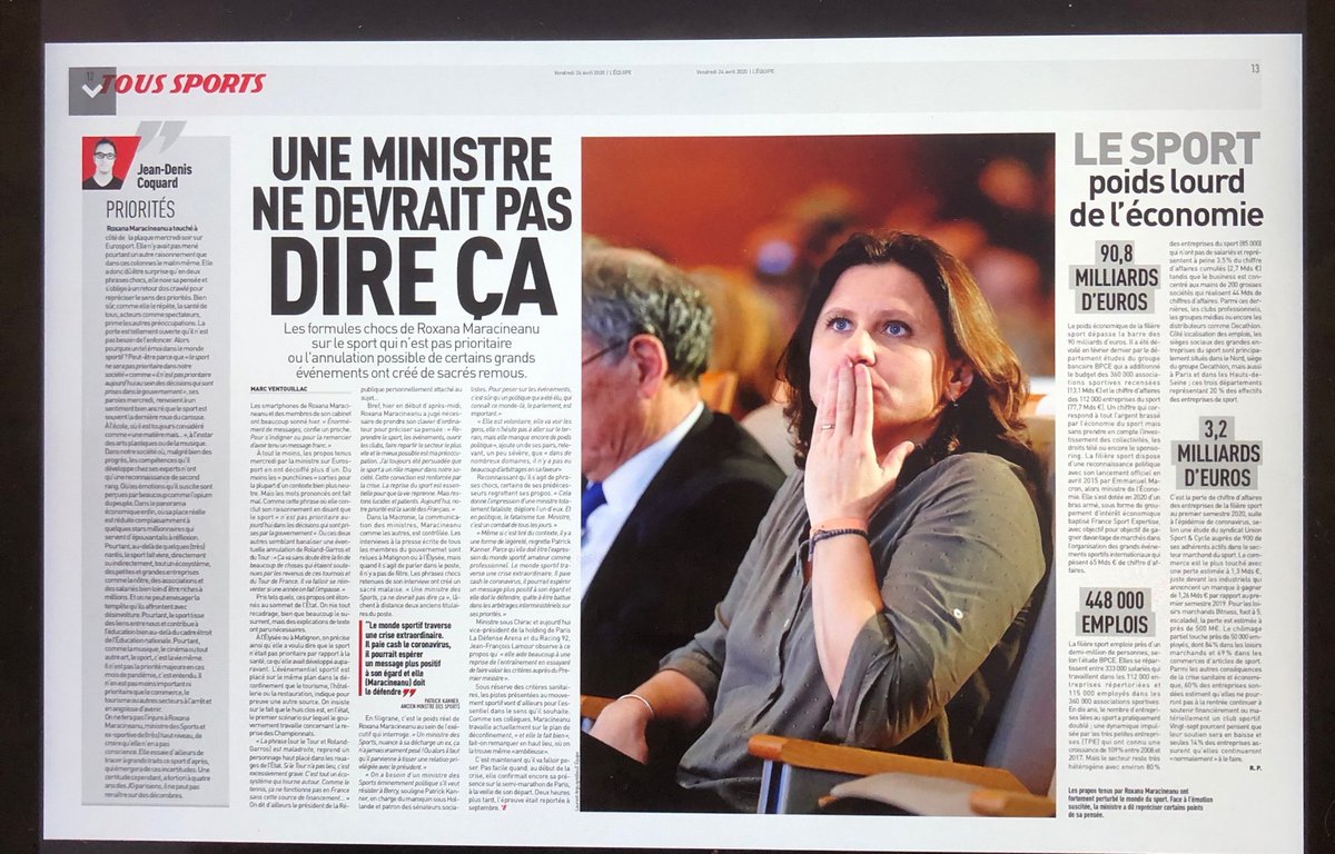 AudreyCanlet's tweet photo. Oui la priorité est à la santé, mais n’oublions pas que le sport fait vivre, aussi. https://t.co/UBEu3KfIWg