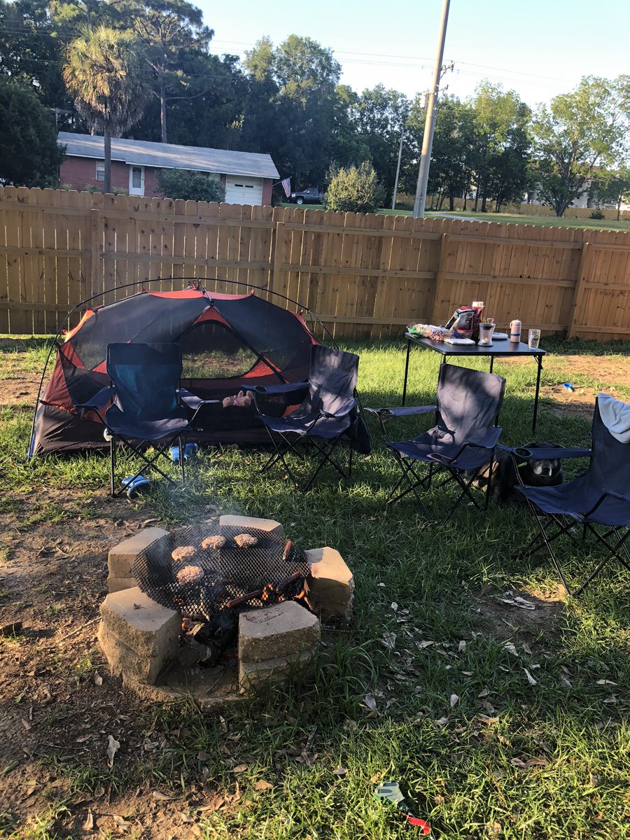 Decided to change things up tonight with the fam. #backyardcamping