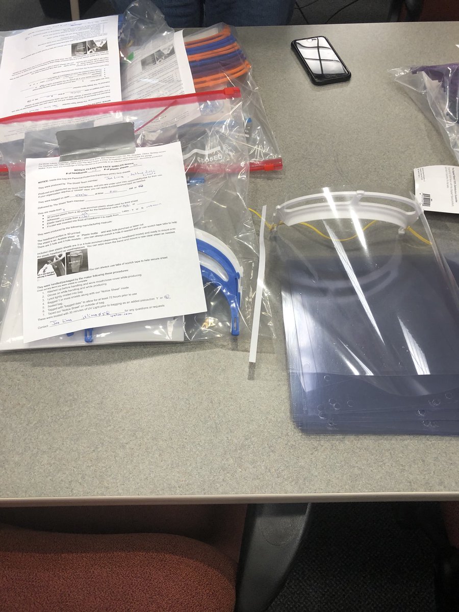 Everybody is pitching in to make a difference. Thank you to Joe Lima from AMS for using a 3D printer to produce these much needed face shields. They will be distributed to first responders and medical personnel here in Ashland and Metrowest ⁦<a href="/AshlandClockers/">Ashland Public Schools</a>⁩